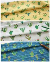 仙人掌圖案布料,可愛,縫紉,被子韓國製造半碼